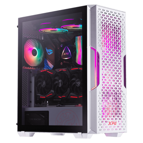 Gabinete Gamer XPG Starker Air, Mid Tower, Vidro temperado, White, Sem Fonte, 2x Fans, RGB, STARKERAIR-WHCWW