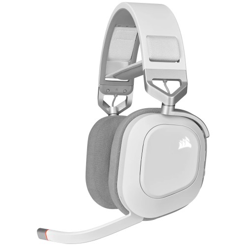 Headset Gamer Corsair HS80 Premium, RGB, Surround, Wireless, Dolby Atmos, Drivers 50mm, Branco, CA-9011236-NA - Open Box