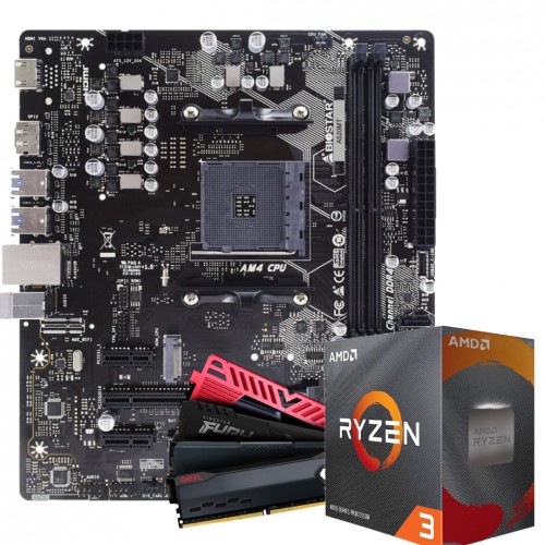 Kit Upgrade, AMD Ryzen 3 4100, Placa Mãe Chipset A520, 16GB DDR4