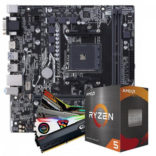 Kit Upgrade, AMD Ryzen 5 5600X, Placa Mãe A520 - Tera