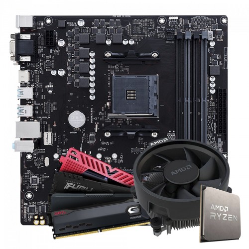 Kit Upgrade, AMD Ryzen 5 5600X, Placa Mãe Chipset A520 - Tera