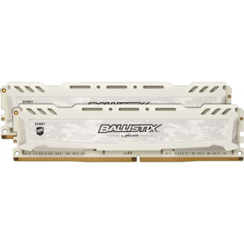 Memória DDR4 Crucial Ballistix Sport Lt, 16GB (2x8GB) 3000MHz, White, BLS2K8G4D30AESCK