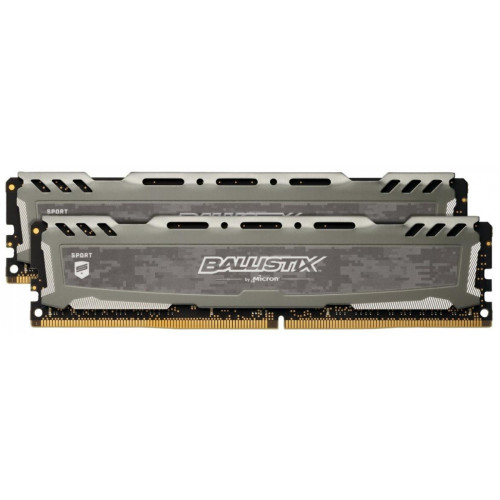 Memória DDR4 Crucial Ballistix Sport Lt, 16GB (2x8GB) 3200MHz, Grey, BLS2K8G4D32AESBK