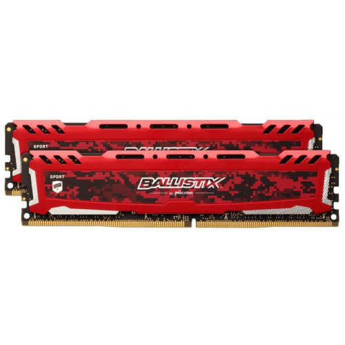 Memória DDR4 Crucial Ballistix Sport Lt, 16GB (2x8GB) 3200MHz, Red, BLS2K8G4D32AESEK
