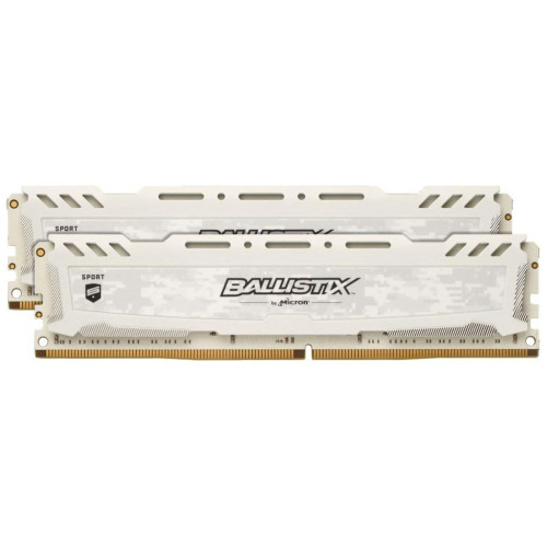 Memória DDR4 Crucial Ballistix Sport Lt, 16GB (2x8GB) 3200MHz, White, BLS2K8G4D32AESCK