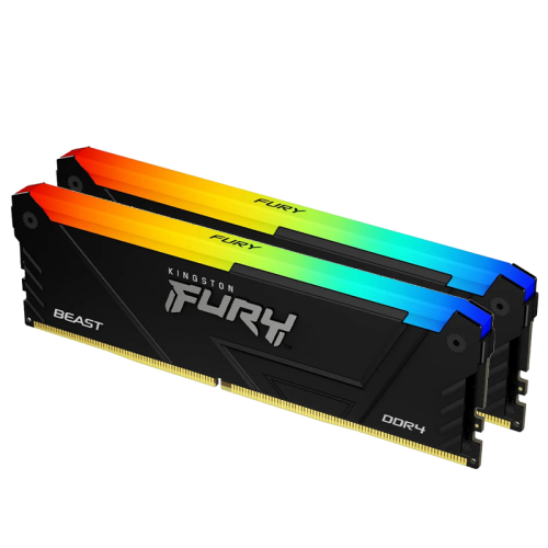 Memória DDR4 Kingston Fury Beast RGB, 64GB (2x32GB), 3600Mhz, Preto, KF436C18BB2AK2/64