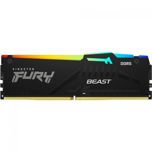 Memória DDR5 Kingston Fury Beast, RGB, 16GB, 5600Mhz, Black, KF556C40BBA-16