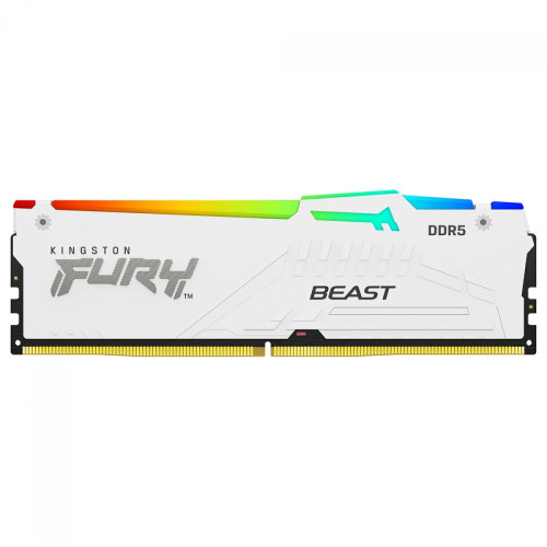 Memória DDR5 Kingston Fury Beast, RGB, 16GB, 6000Mhz, White, KF560C36BWEA-16