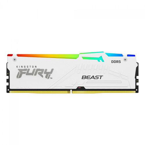 Memória DDR5 Kingston Fury Beast, RGB, 32GB, 6000Mhz, White, KF560C40BWA-32