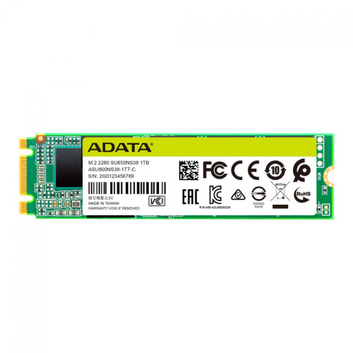 SSD Adata Ultimate SU650 1TB, M.2 2280, Leitura 550MBs e Gravação 510MBs, ASU650NS38-1TT-C