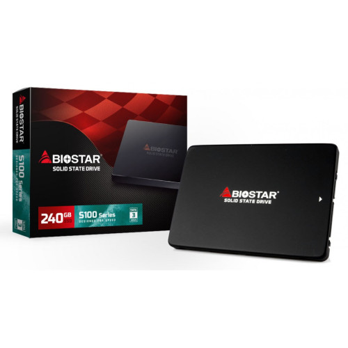 SSD Biostar S100 240GB, Sata III, Leitura 530MBs Gravação 410MBs, SM120S2E32