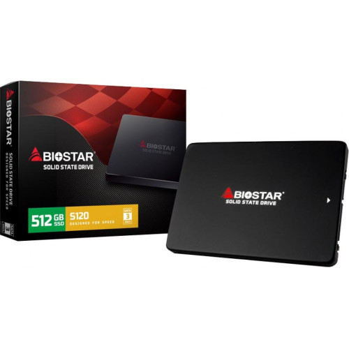 SSD Biostar S120 512GB, Sata III, Leitura 550MBs Gravação 525MBs, SA902S2E35-PM1BK-BS2