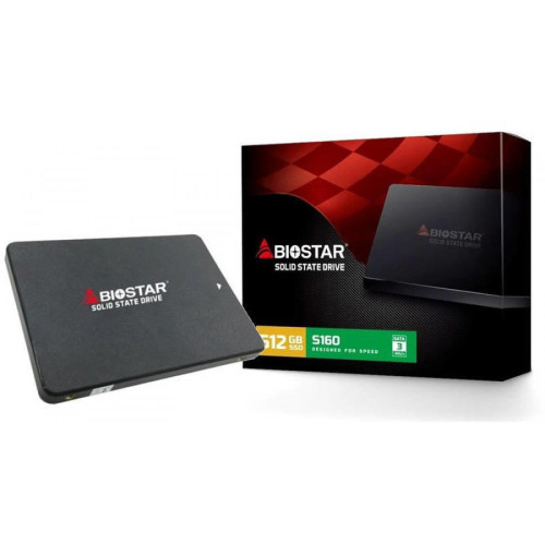 SSD Biostar S160, 512GB, Sata III, Leitura 550MB/s e Gravação 510MB/s, SA102S2E35-PM1BJ-BS2