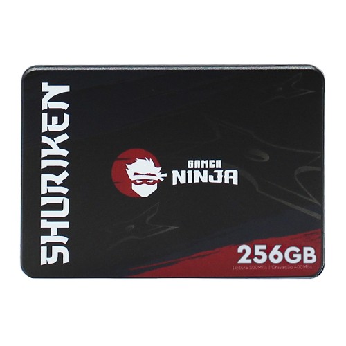 SSD Gamer Ninja Shuriken 256GB, Sata III, Leitura 510MBs e Gravação 495MBs, GN-ST-SHS256G