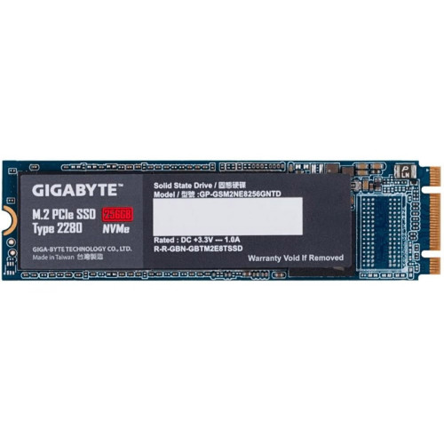 SSD Gigabyte, 256GB, M.2 2280, NVMe, Leitura 1200MBs e Gravação 800MBs, GP-GSM2NE8256GNTD