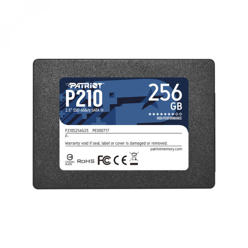 SSD Patriot P120, 256GB, Sata III, Leitura 500MB/s e Gravação 400MB/s, PBU210S256G25