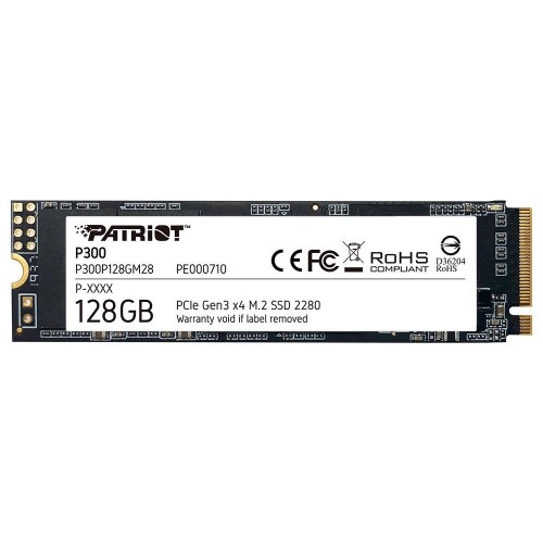 SSD Patriot P300, 128GB, M.2 2280, NVME PCIe, Leitura 1600MBs e Gravação 600MBs, P300P128GM28