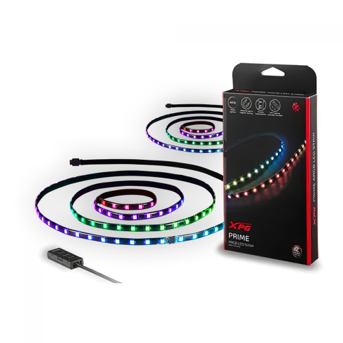 Fita de LED XPG Prime Strip para Gabinete, 2x60cm, ARGB, SATA, Com Controladora, ARGBSTRIP-BKCWW