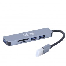 Adaptador HUB 5 Em 1, USB 1.1/2.0/3.0+SD/TF, Pure Power, PP-HUB-006