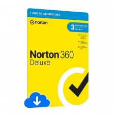 Antivírus Norton 360 Deluxe, 3 Dispositivos, 12 Meses, Digital para Download, 21411754