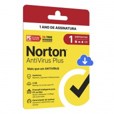 Antivírus Norton Plus, 1 Dispositivos, 12 Meses, Digital para Download, 21430742