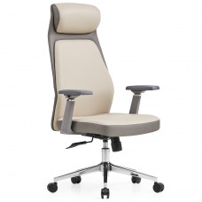 Cadeira de Escritório Dr. Office Neo, Ajustável, 3D, Reclinável, Bege e Cinza, DR-CH-NER3DGBL