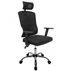 Cadeira De Escritório Dr. Office Prime, Preta, Mesh, Altura Ajustável, DR-CH-PMN0DBF