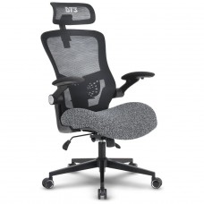 Cadeira De Escritório DT3 Vita Super H, Ajustável, Ergonômica, Mesh, Preto e Granite, 14697-7