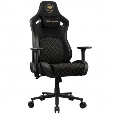 Cadeira Gamer Cougar Defensor Gold F, Reclinável, 4D, Tecido, Preto, 3MDFFGLB.0001
