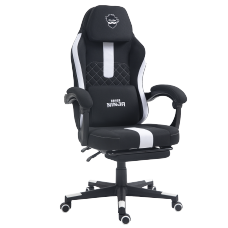 Cadeira Gamer Ninja Mizu, Reclinável, com massageador de lombar, Preta e Branca