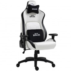 Cadeira Gamer Ninja Naja, Reclinável, Branco e Preto