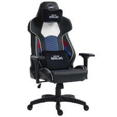 Cadeira Gamer Ninja Racing, Reclinável, 4D, Preto, Azul e Branco, CGN-RACING