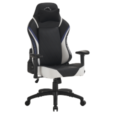 Cadeira Gamer Ninja Storm Shadow, Reclinável, Preta, Branca e Azul