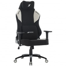 Cadeira Gamer SuperFrame Atlas, Reclinável, 3D, Tecido, Preto e Branco, SF-CH-ATR3DBWF