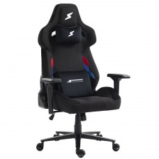 Cadeira Gamer SuperFrame Carbon, Reclinável, Tecido, 4D, Preto Com Detalhes Azul E Vermelho, CSF-CARBON