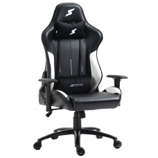 Cadeira Gamer SuperFrame Taycan, Reclinável, Preto e Branco