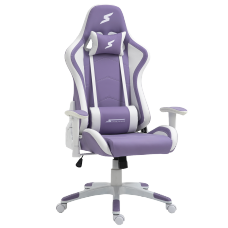 Cadeira Gamer SuperFrame Velvet, Reclinável, Roxo e Branco