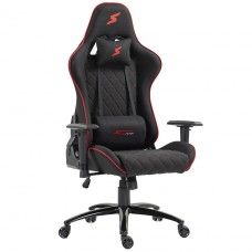 Cadeira Gamer SuperFrame Warrior, Reclinável, Tecido, Preto e Vermelho, SF-CH-WRR2DBRF