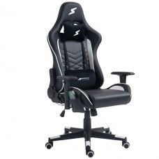 Cadeira SuperFrame Wave, Massageadora, Reclinável, 2D, Com Controle, Preta e Branca, SF-CH-WVR2DBWL