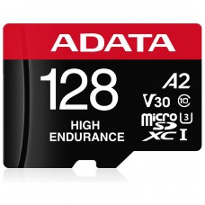 Cartão De Memória Adata High Endurance MicroSDXC/SDHC UHS-I, 128GB, Classe 10, Com Adaptador, AUSDX128GUI3V30SHA2-RA1