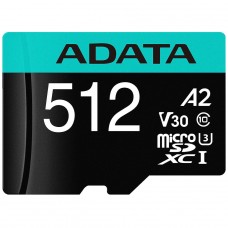 Cartão De Memória Adata Premier Pro MicroSDXC/SDHC UHS-I, 512GB, Classe 10, Com Adaptador, AUSDX512GUI3V30SA2-RA1