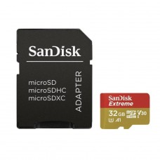 Cartão De Memória SanDisk Extreme MicroSDXC UHS-I, 32GB, 100MBs, Class 10, Com Adaptador, SDSQXAF-032G-GN
