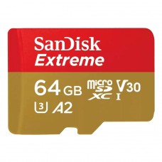 Cartão De Memória SanDisk Extreme MicroSDXC UHS-I, 64GB, Com Adaptador, SDSQXAH-064G-GN6AA