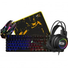 Combo Gamer BRX 4 Em 1, Teclado, Mouse, Headset e Mousepad, CB-G059