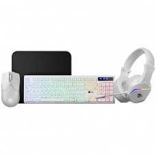 Combo Gamer Ninja Squad 4 Em 1, Headset, Teclado, Mouse e Mousepad, USB, Rainbow, Branco, GN-CG-SQTMPHW