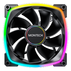 Cooler Para Gabinete Montech RX140 PWM, ARGB, 140mm, Reverso, Black