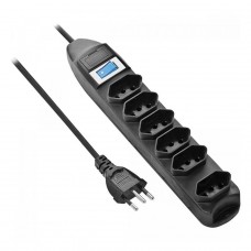 Filtro de Linha Fortrek 6 Tomadas, 1M, Black, PST101