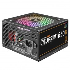 Fonte Gamdias Cyclops M1-650B, 650W, RGB, 80 Plus Bronze, Cybenetics, Teclab, PFC Ativo, Cabos Flat