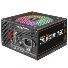 Fonte Gamdias Cyclops M1-750B, 750W, RGB, 80 Plus Bronze, Cybenetics, Teclab, PFC Ativo, Cabos Flat