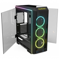 Gabinete Gamer Gamdias Talos P1, Mid Tower, Vidro Temperado, Black, Sem fonte, Com 3 Fans RGB
